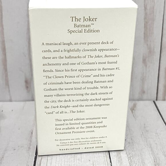 Hallmark Keepsake Ornament 2008 The Joker Batman Special Edition DC Universe NIB - Picture 4 of 8